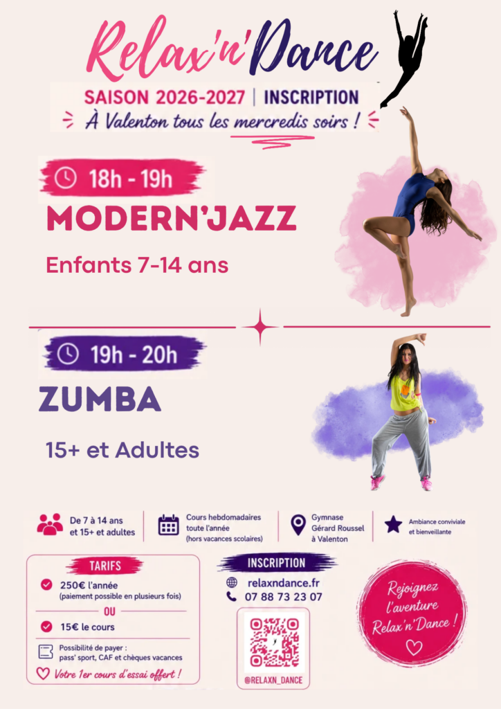 relax n dance ecole de danse valenton 94 planning